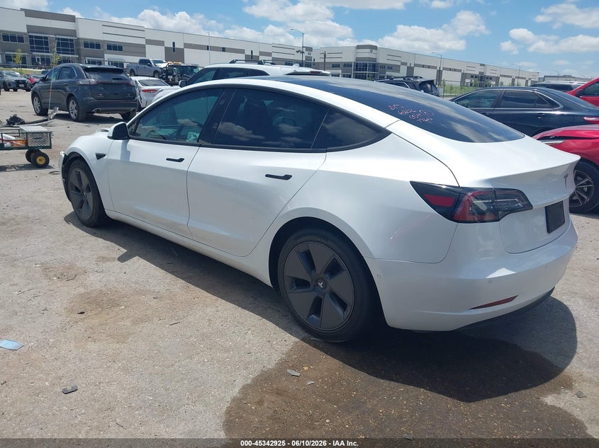 2021 Tesla Model 3 VIN 5YJ3E1EA3MF907760 IAAI salvage auction — FRONT END, Original (Texas), sold $6,200 on 2026-07-11 (photo 3)