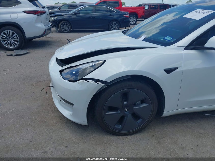 2021 Tesla Model 3 VIN 5YJ3E1EA3MF907760 IAAI salvage auction — FRONT END, Original (Texas), sold $6,200 on 2026-07-11 (photo 6)