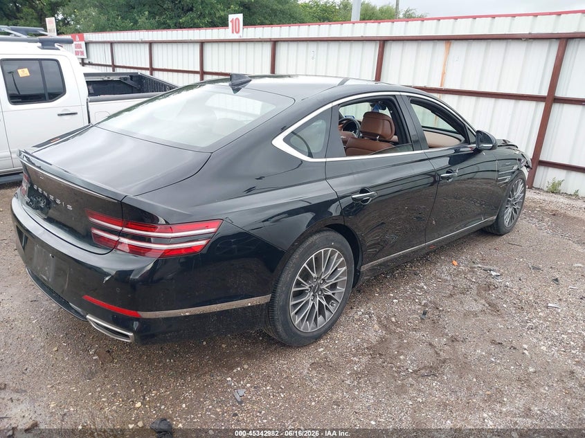 2022 Genesis G80 VIN KMTGB4SC5NU093476 IAAI salvage auction — FRONT END, Original (Texas), sold $10,125 on 2026-08-06 (photo 4)