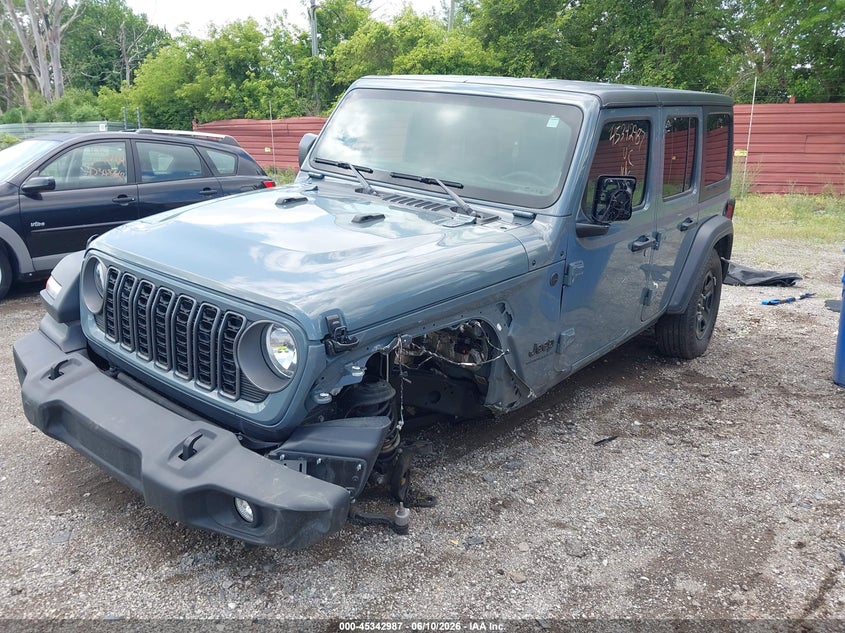 2025 Jeep Wrangler / VIN 1C4PJXDN7SW608835 IAAI salvage auction — LEFT FRONT, Wait Title, sold $11,700 on 2026-09-24 (photo 2)