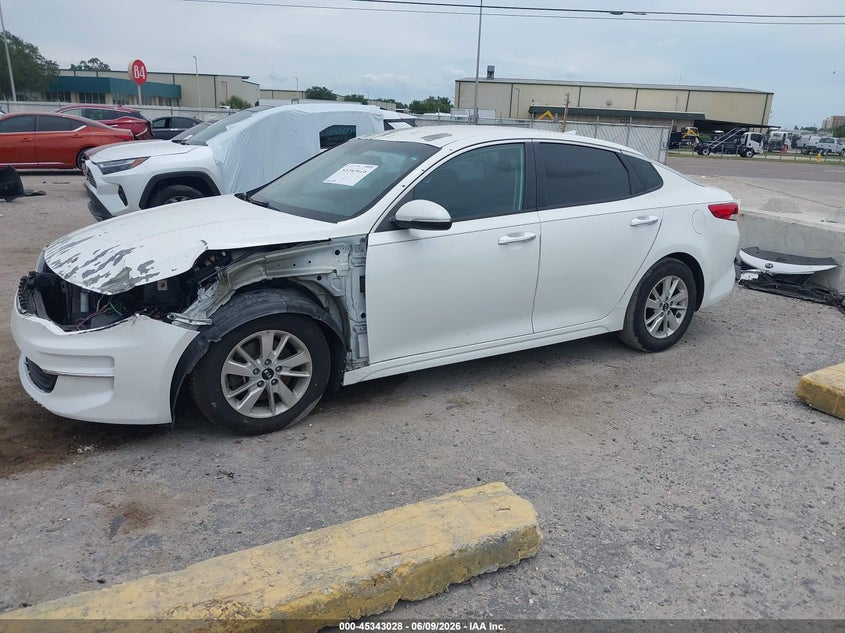 2016 Kia Optima VIN 5XXGT4L37GG042211 IAAI salvage auction — FRONT END, Rebuildable (Florida), sold $800 on 2026-07-07 (photo 2)