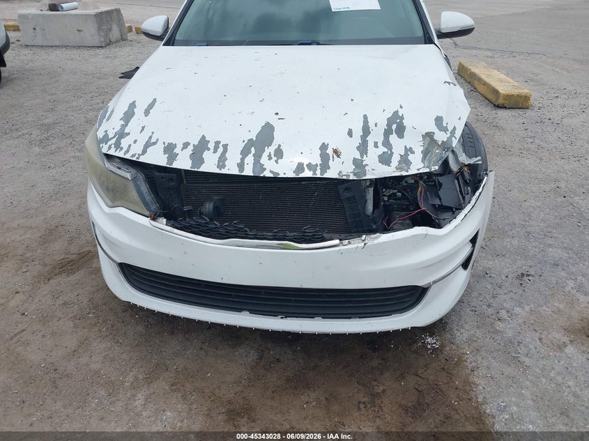 2016 Kia Optima VIN 5XXGT4L37GG042211 IAAI salvage auction — FRONT END, Rebuildable (Florida), sold $800 on 2026-07-07 (photo 6)
