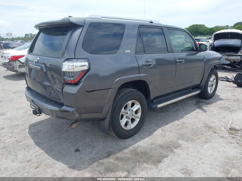 2016 Toyota 4runner VIN JTEZU5JR5G5112825 IAAI salvage auction — RIGHT FRONT, Rebuildable (Florida), sold $9,700 on 2026-07-09 (photo 4)