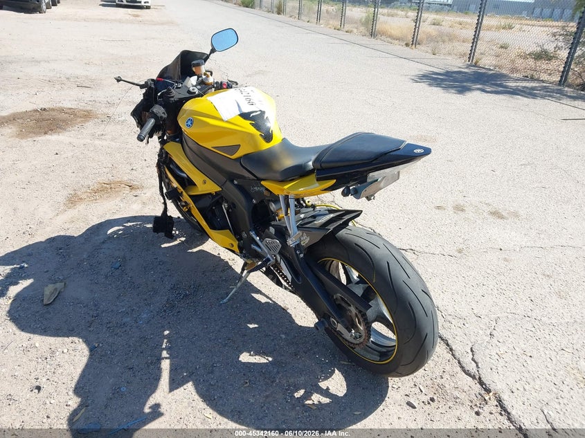 2008 Yamaha Yzfr6 VIN JYARJ16E38A002064 IAAI salvage auction — Burn Engine, Salvage (Arizona), sold $1,950 on 2026-09-10 (photo 3)