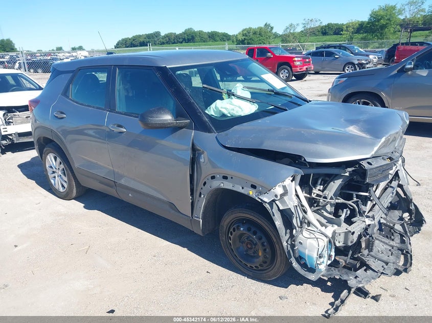 2023 Chevrolet Trailblazer VIN KL79MMS28PB191437 IAAI salvage auction — FRONT END, Salvage Title, sold $25 on 2026-07-28 (photo 1)