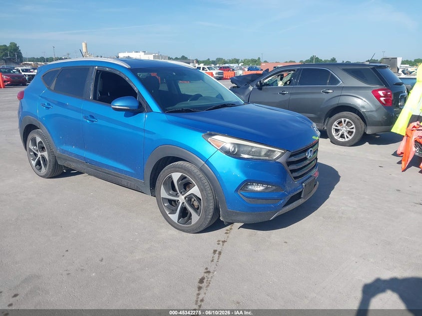 2016 Hyundai Tucson VIN KM8J3CA27GU042757 IAAI salvage auction — LEFT FRONT, Salvage (Illinois), sold $1,475 on 2026-07-28 (photo 1)