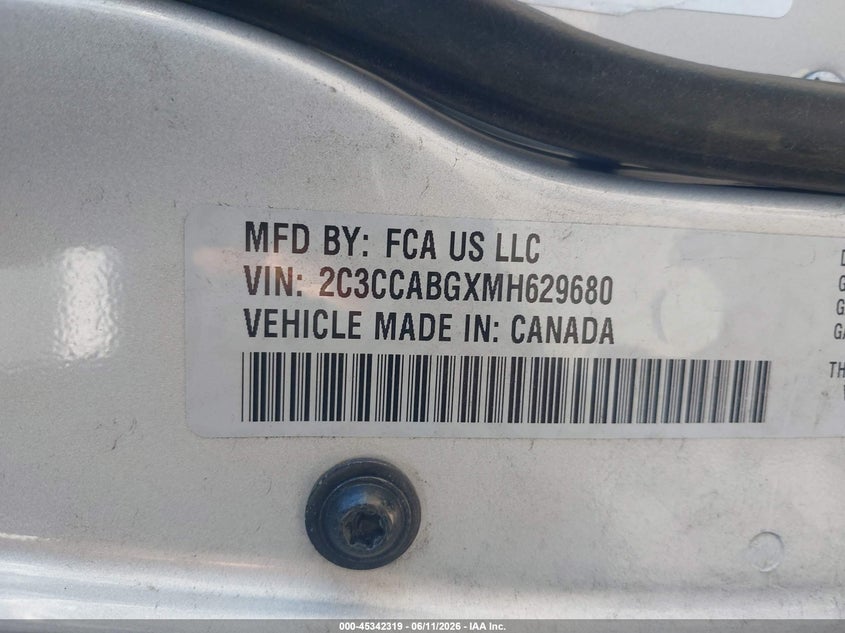 2021 Chrysler 300 VIN 2C3CCABGXMH629680 IAAI salvage auction — LEFT FRONT, Salvage (North Carolina), sold $5,300 on 2026-07-26 (photo 9)