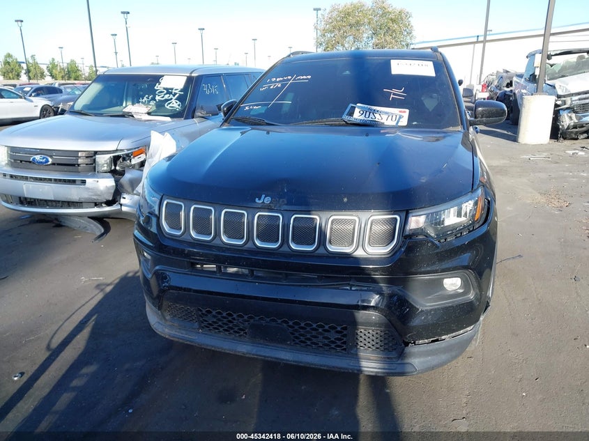 2022 Jeep Compass VIN 3C4NJCBB0NT137422 IAAI salvage auction — FRONT & REAR, Salvage Title, sold $3,900 on 2026-07-24 (photo 6)