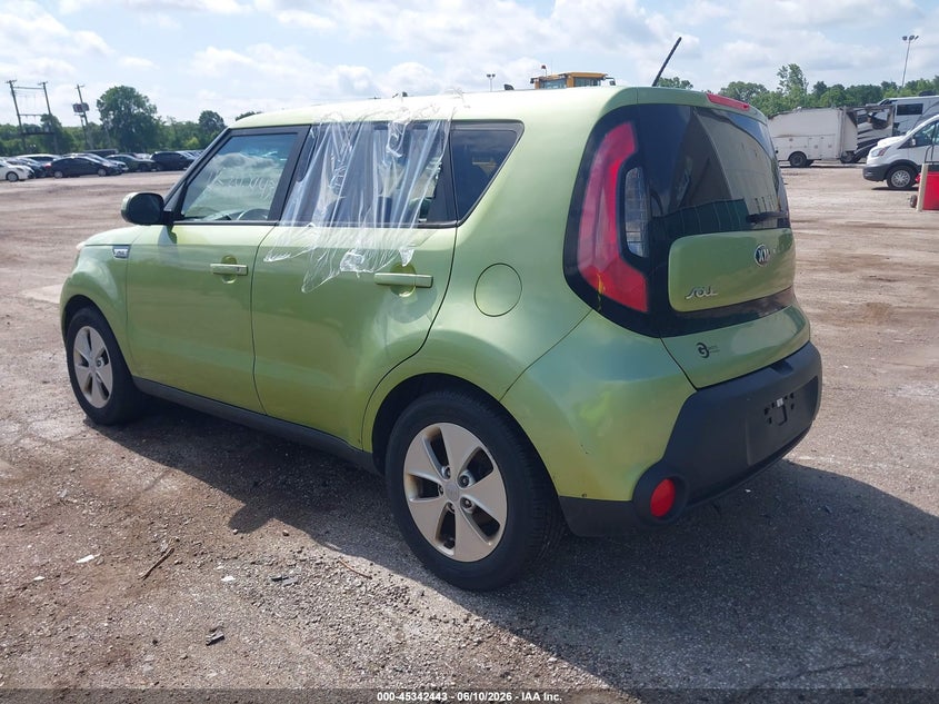 2016 Kia Soul VIN KNDJN2A29G7833170 IAAI salvage auction — RIGHT SIDE, Clear (Indiana), sold $625 on 2026-07-28 (photo 3)