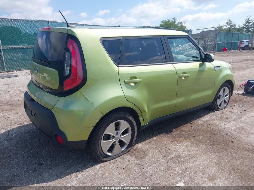 2016 Kia Soul VIN KNDJN2A29G7833170 IAAI salvage auction — RIGHT SIDE, Clear (Indiana), sold $625 on 2026-07-28 (photo 4)