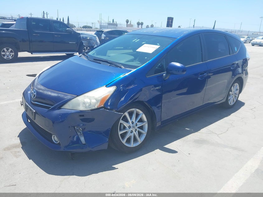 2014 Toyota Prius v VIN JTDZN3EUXE3314153 IAAI salvage auction — LEFT FRONT, Salvage (California), sold $2,100 on 2026-07-22 (photo 2)
