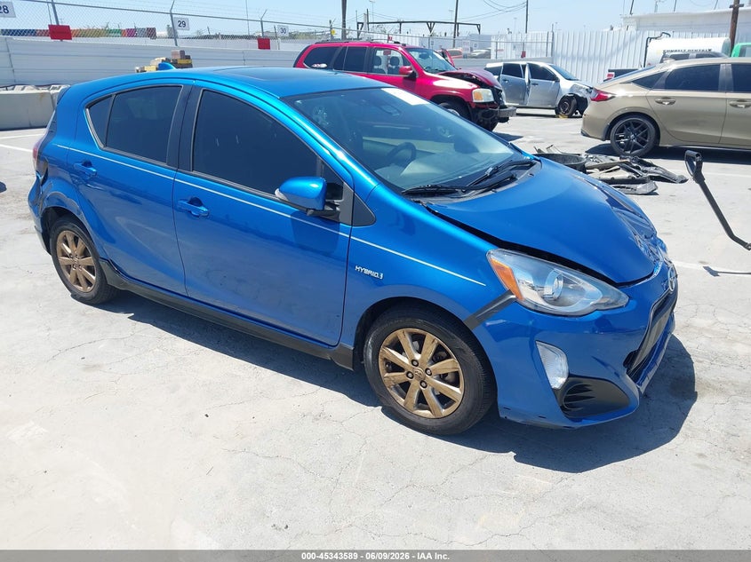 2017 Toyota Prius c VIN JTDKDTB36H1591592 IAAI salvage auction — FRONT & REAR, Salvage (California), sold $2,850 on 2026-07-15 (photo 1)