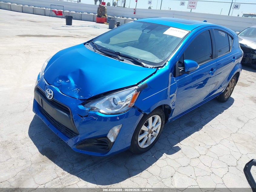 2017 Toyota Prius c VIN JTDKDTB36H1591592 IAAI salvage auction — FRONT & REAR, Salvage (California), sold $2,850 on 2026-07-15 (photo 2)