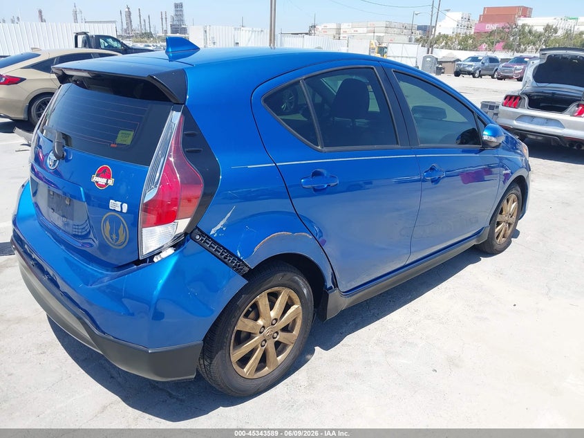 2017 Toyota Prius c VIN JTDKDTB36H1591592 IAAI salvage auction — FRONT & REAR, Salvage (California), sold $2,850 on 2026-07-15 (photo 4)