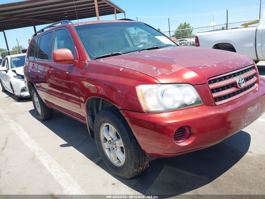 2001 Toyota Highlander VIN JTEHF21A610010579 IAAI salvage auction — NORMAL WEAR, Salvage Title - Dealer (California), sold $725 on 2026-07-14 (photo 1)