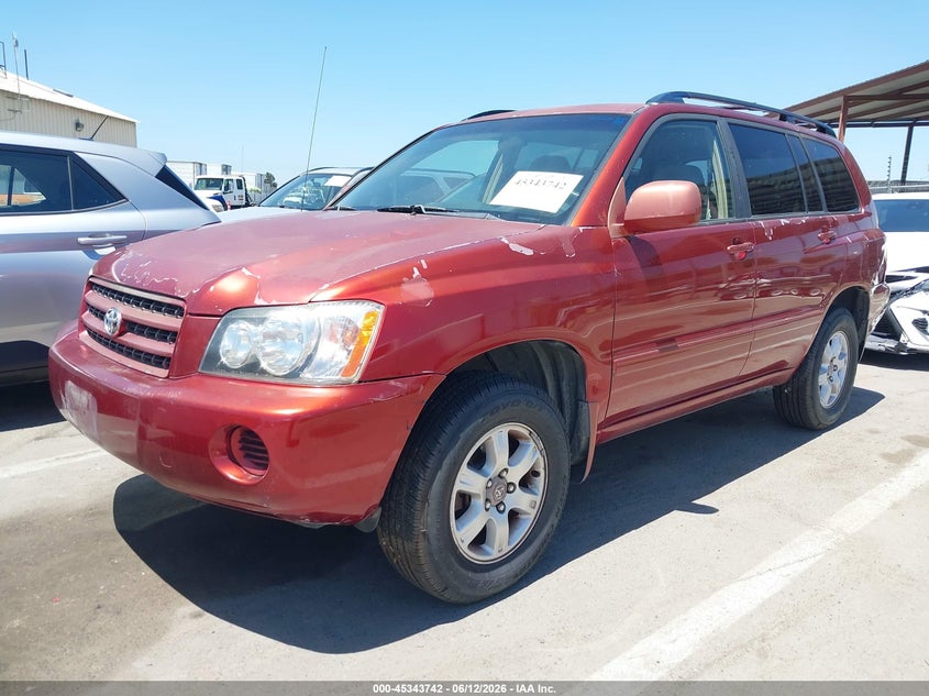 2001 Toyota Highlander VIN JTEHF21A610010579 IAAI salvage auction — NORMAL WEAR, Salvage Title - Dealer (California), sold $725 on 2026-07-14 (photo 2)
