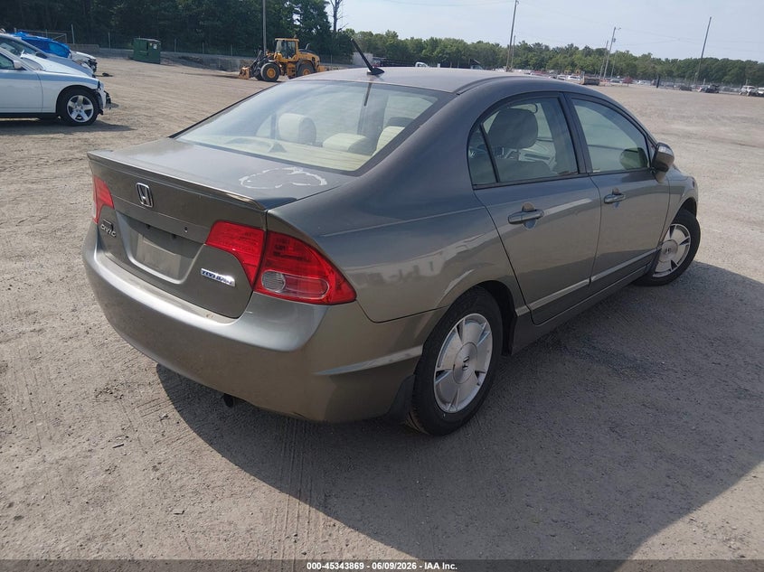 2007 Honda Civic hybrid VIN JHMFA36277S004190 IAAI salvage auction — NORMAL WEAR, Clear (Maryland), sold $275 on 2026-07-29 (photo 4)