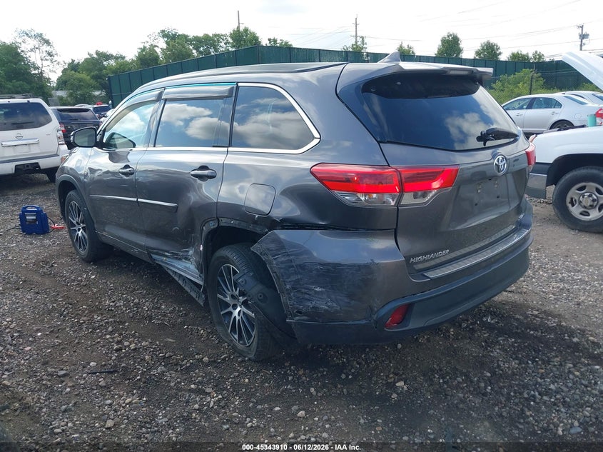 2017 Toyota Highlander VIN 5TDJZRFH3HS455512 IAAI salvage auction — LEFT REAR, Salvage Title, sold $10,475 on 2026-07-28 (photo 3)