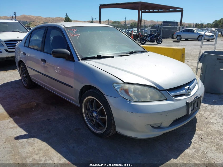 2004 Honda Civic VIN 2HGES163X4H538473 IAAI salvage auction — NORMAL WEAR, Clear - Dealer Only (California), sold $375 on 2026-07-09 (photo 1)