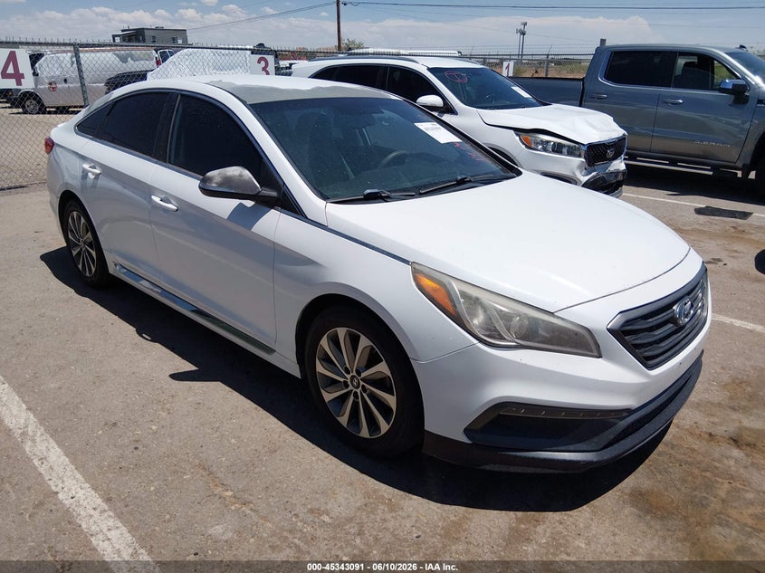 2016 Hyundai Sonata VIN 5NPE34AF7GH288393 IAAI salvage auction — NORMAL WEAR, Salvage Title, sold $1,150 on 2026-07-22 (photo 1)