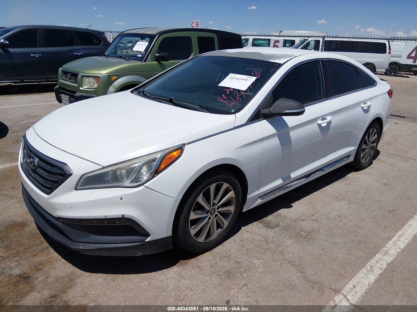 2016 Hyundai Sonata VIN 5NPE34AF7GH288393 IAAI salvage auction — NORMAL WEAR, Salvage Title, sold $1,150 on 2026-07-22 (photo 2)