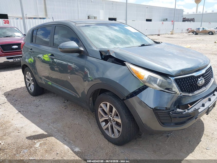 2015 Kia Sportage VIN KNDPB3AC3F7720055 IAAI salvage auction — NORMAL WEAR, Nrc Lienholder Repossession Paperwork (Texas), sold $1,200 on 2026-07-09 (photo 1)