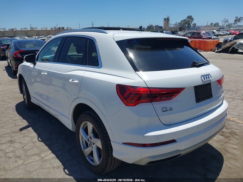 2020 Audi Q3 VIN WA1AECF35L1029043 IAAI salvage auction — FRONT END, Salvage (California), sold $3,550 on 2026-07-29 (photo 3)