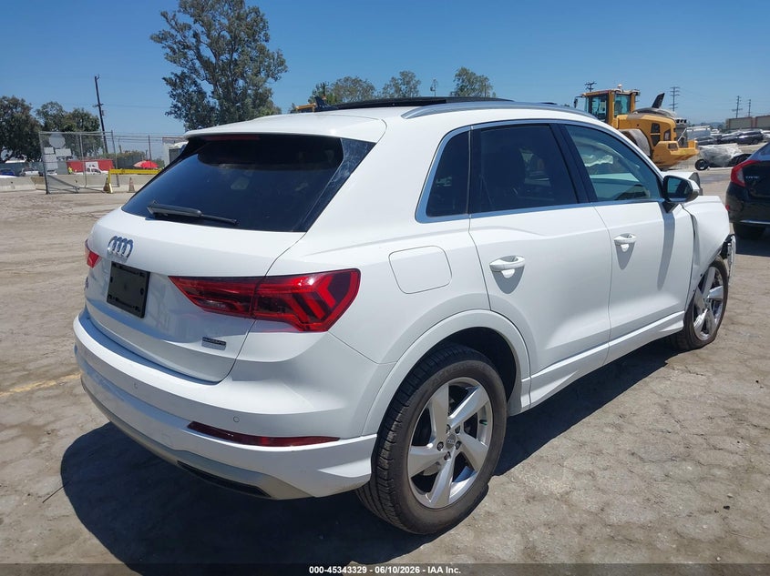 2020 Audi Q3 VIN WA1AECF35L1029043 IAAI salvage auction — FRONT END, Salvage (California), sold $3,550 on 2026-07-29 (photo 4)