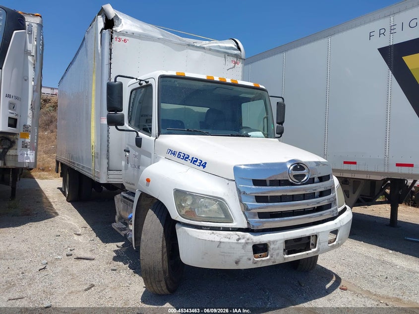 2016 Hino 258/268 VIN 5PVNJ8JV8G4S59933 IAAI salvage auction — ROLLOVER, Salvage (California), sold $8,350 on 2026-07-07 (photo 1)