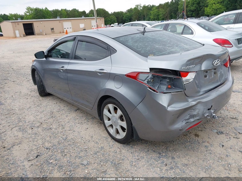 2013 Hyundai Elantra VIN KMHDH4AE4DU687375 IAAI salvage auction — REAR END, Salvage (North Carolina), sold $1,850 on 2026-07-06 (photo 3)