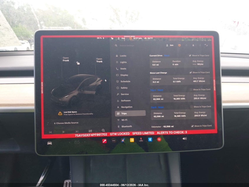 2023 Tesla Model y VIN 7SAYGDEF4PF861702 IAAI salvage auction — REAR END, Salvage Title, sold $13,150 on 2026-07-30 (photo 7)