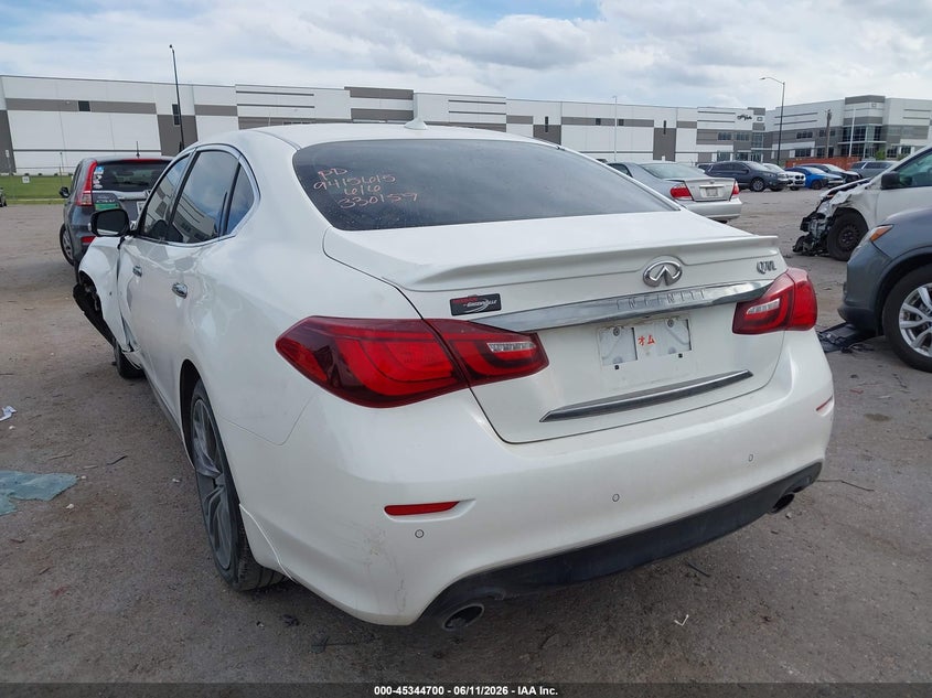 2018 Infiniti Q70 VIN JN1BY1PP9JM330159 IAAI salvage auction — FRONT END, Salvage (Texas), sold $25 on 2026-07-28 (photo 3)