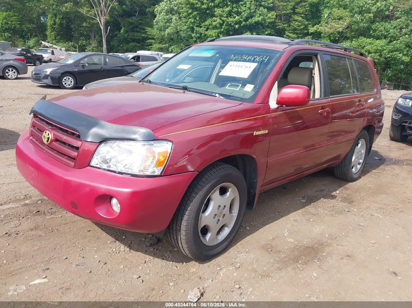 2006 Toyota Highlander VIN JTEEP21A860157560 IAAI salvage auction — NORMAL WEAR, Clear (New York), sold $1,650 on 2026-07-07 (photo 2)