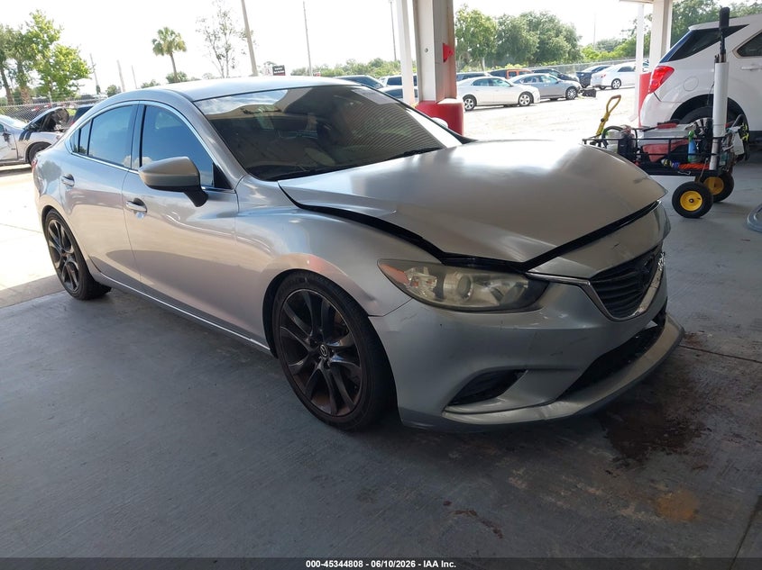 2014 Mazda 6 VIN JM1GJ1V68E1132097 IAAI salvage auction — FRONT END, Rebuildable (Florida), sold $1,350 on 2026-07-08 (photo 1)
