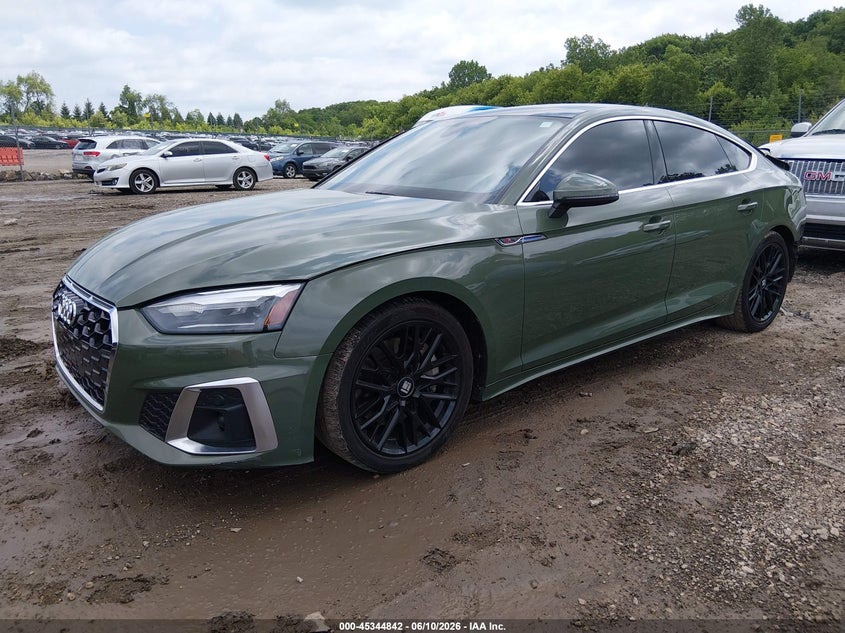 2022 Audi A5 VIN WAUDACF53NA013262 IAAI salvage auction — REAR END, Salvage (Illinois), sold $8,450 on 2026-09-23 (photo 2)