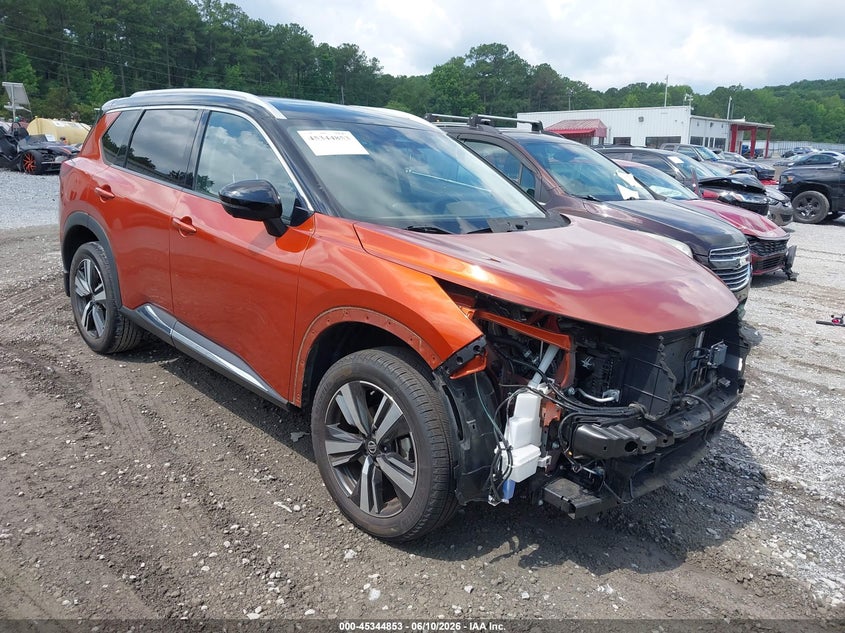 2021 Nissan Rogue VIN JN8AT3DC8MW107435 IAAI salvage auction — FRONT END, Salvage Title, sold $7,100 on 2026-07-28 (photo 1)