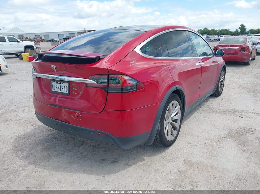 2016 Tesla Model x VIN 5YJXCBE24GF006312 IAAI salvage auction — REAR END, Salvage Title, sold $8,800 on 2026-08-20 (photo 4)