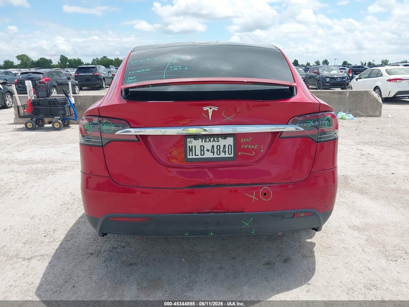 2016 Tesla Model x VIN 5YJXCBE24GF006312 IAAI salvage auction — REAR END, Salvage Title, sold $8,800 on 2026-08-20 (photo 6)