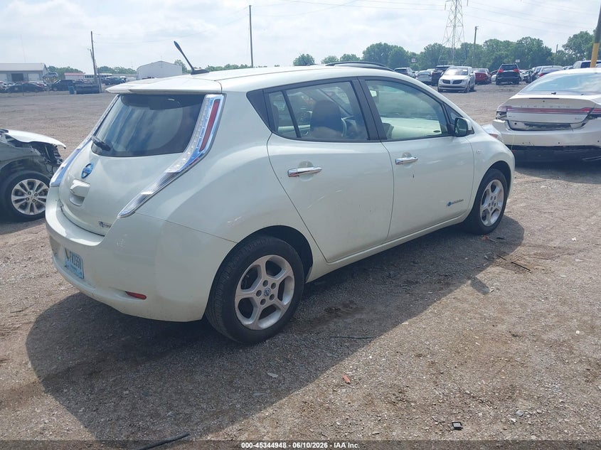 2012 Nissan Leaf VIN JN1AZ0CP2CT025393 IAAI salvage auction — NORMAL WEAR, Salvage Title, sold $975 on 2026-07-15 (photo 4)