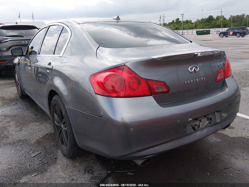 2011 Infiniti G37 VIN JN1CV6AR7BM401414 IAAI salvage auction — NORMAL WEAR, Reconstructed (Louisiana), sold $450 on 2026-07-13 (photo 3)