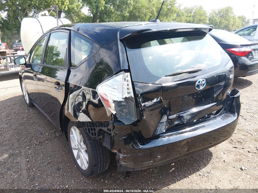 2013 Toyota Prius v VIN JTDZN3EU6D3229356 IAAI salvage auction — FRONT & REAR, Salvage (Indiana), sold $1,700 on 2026-07-11 (photo 6)