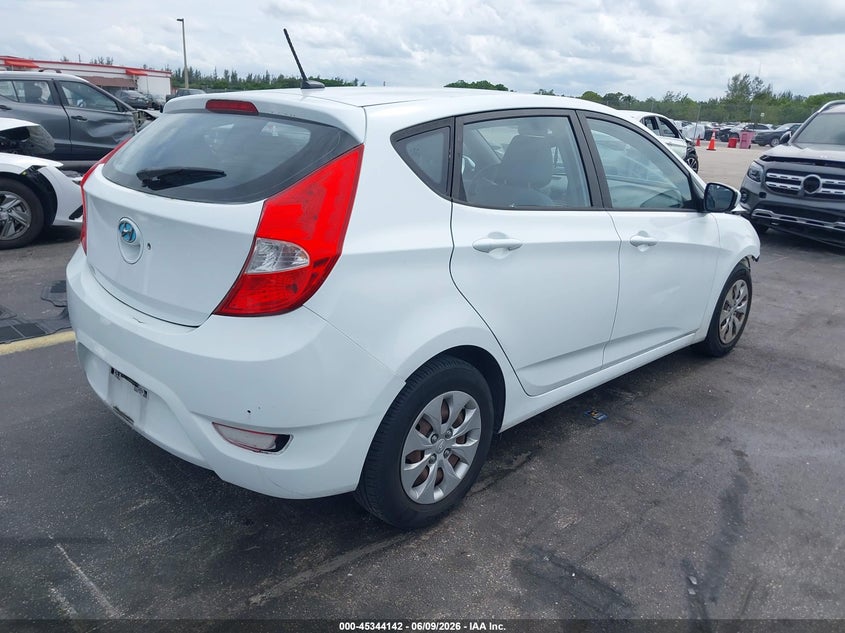 2016 Hyundai Accent VIN KMHCT5AE7GU248224 IAAI salvage auction — FRONT END, Rebuildable (Florida), sold $650 on 2026-07-23 (photo 4)