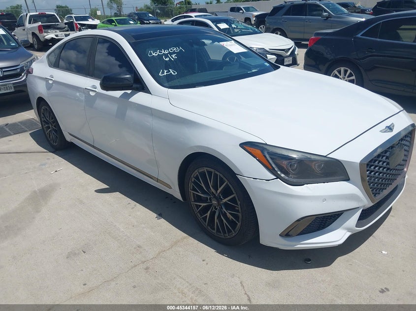 2018 Genesis G80 VIN KMHGN4JB8JU230589 IAAI salvage auction — REAR END, Salvage (Texas), sold $4,300 on 2026-09-05 (photo 1)