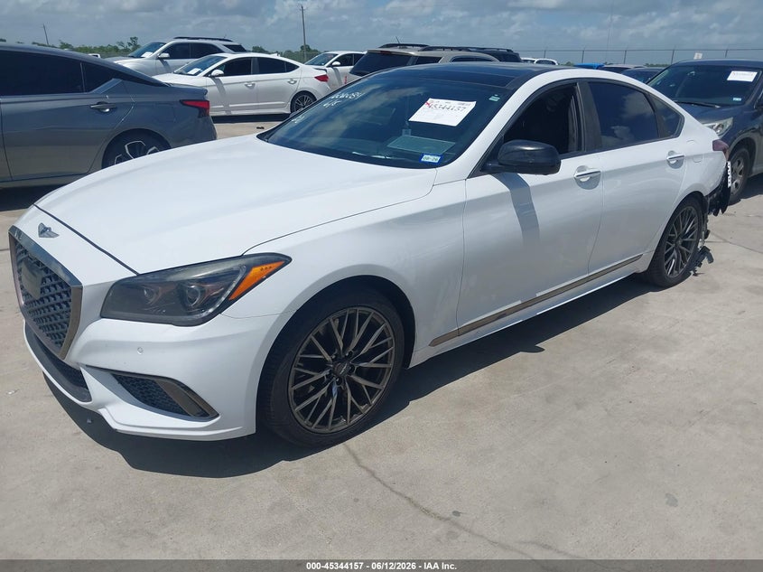 2018 Genesis G80 VIN KMHGN4JB8JU230589 IAAI salvage auction — REAR END, Salvage (Texas), sold $4,300 on 2026-09-05 (photo 2)
