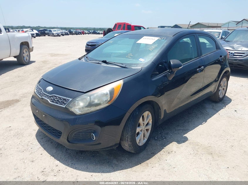 2013 Kia Rio VIN KNADN5A38D6222407 IAAI salvage auction — REAR END, Original (Texas), sold $925 on 2026-07-07 (photo 2)