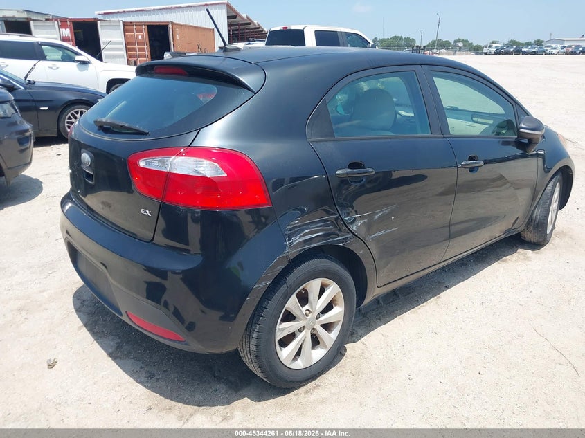 2013 Kia Rio VIN KNADN5A38D6222407 IAAI salvage auction — REAR END, Original (Texas), sold $925 on 2026-07-07 (photo 4)