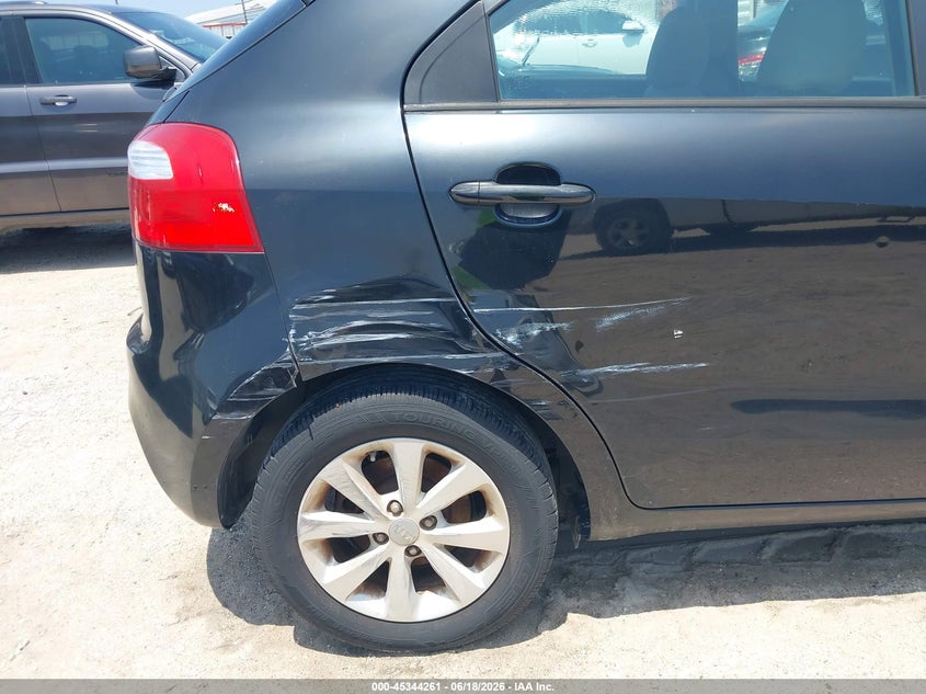 2013 Kia Rio VIN KNADN5A38D6222407 IAAI salvage auction — REAR END, Original (Texas), sold $925 on 2026-07-07 (photo 6)