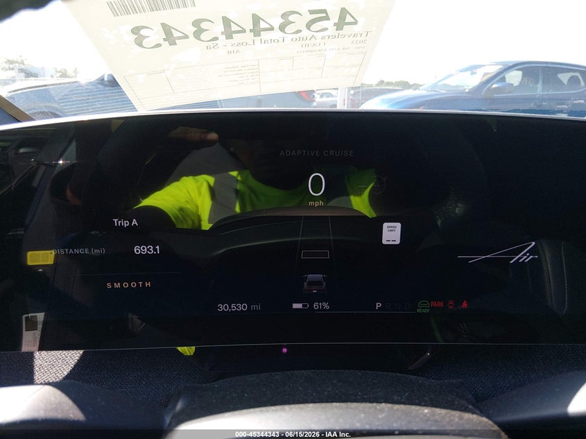 2023 Lucid Air VIN 50EA1PFA2PA009115 IAAI salvage auction — RIGHT FRONT, Salvage (New Jersey), sold $12,800 on 2026-08-02 (photo 7)