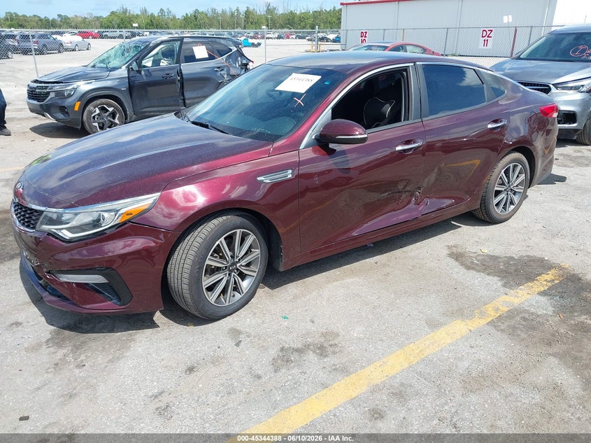 2019 Kia Optima VIN 5XXGT4L3XKG346433 IAAI salvage auction — FRONT END, Salvage Title, sold $2,200 on 2026-07-29 (photo 2)