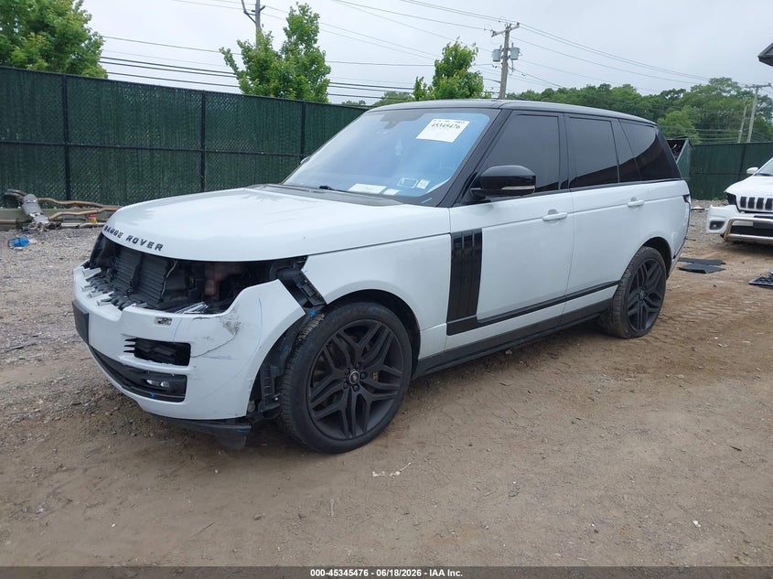 2016 Land rover RANGE ROVER VIN SALGS2VF0GA257254 IAAI salvage auction — FRONT END, Salvage Title, sold $5,500 on 2026-08-24 (photo 2)